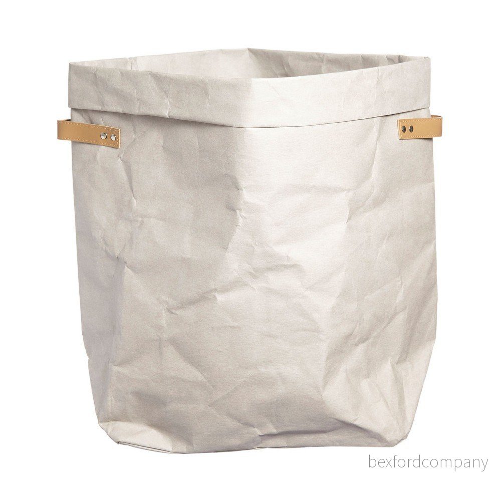 Bílý úložný koš na prádlo z omyvatelného papíru Furniteam Storage, ⌀ 42 cm v:1254722
