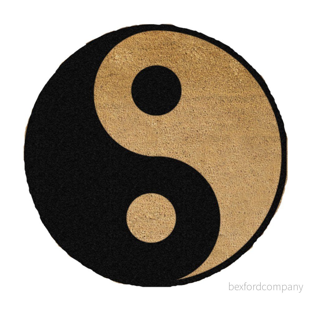 Černá kulatá rohožka z přírodního kokosového vlákna Artsy Doormats Yin Yang, ⌀ 70 cm v:1235724 Černá kulatá rohožka z přírodního kokosového vlákna Artsy Doormats Yin Yang, ⌀ 70 cm v:1235724