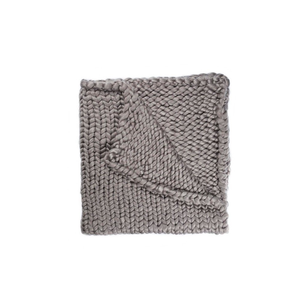 Šedá ručně pletená deka Chunky Plaids, 100 x 150 cm v:749090