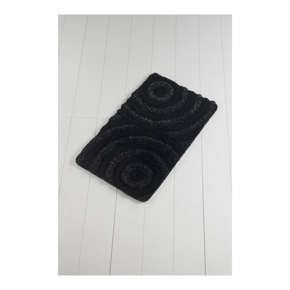 Černá koupelnová předložka Confetti Bathmats Wave Ecru, 60 x 100 cm v:1213056