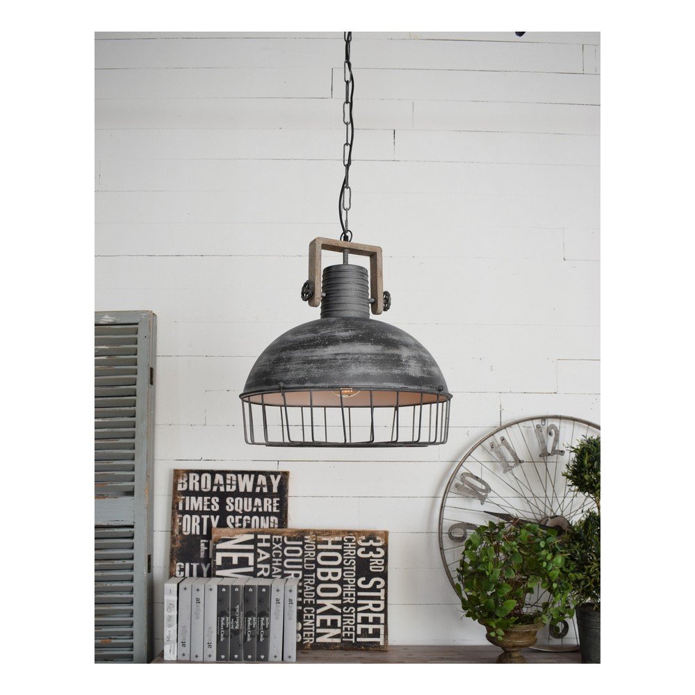 Šedé stropní svítidlo Orchidea Milano Old Factory, ø 50 cm v:1307970