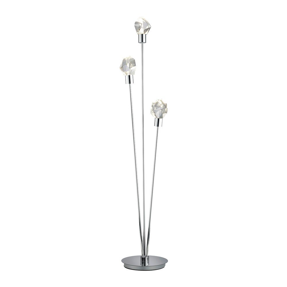 LED stojací lampa ve stříbrné barvě se skleněným stínidlem Verano – Trio Select v:1811142
