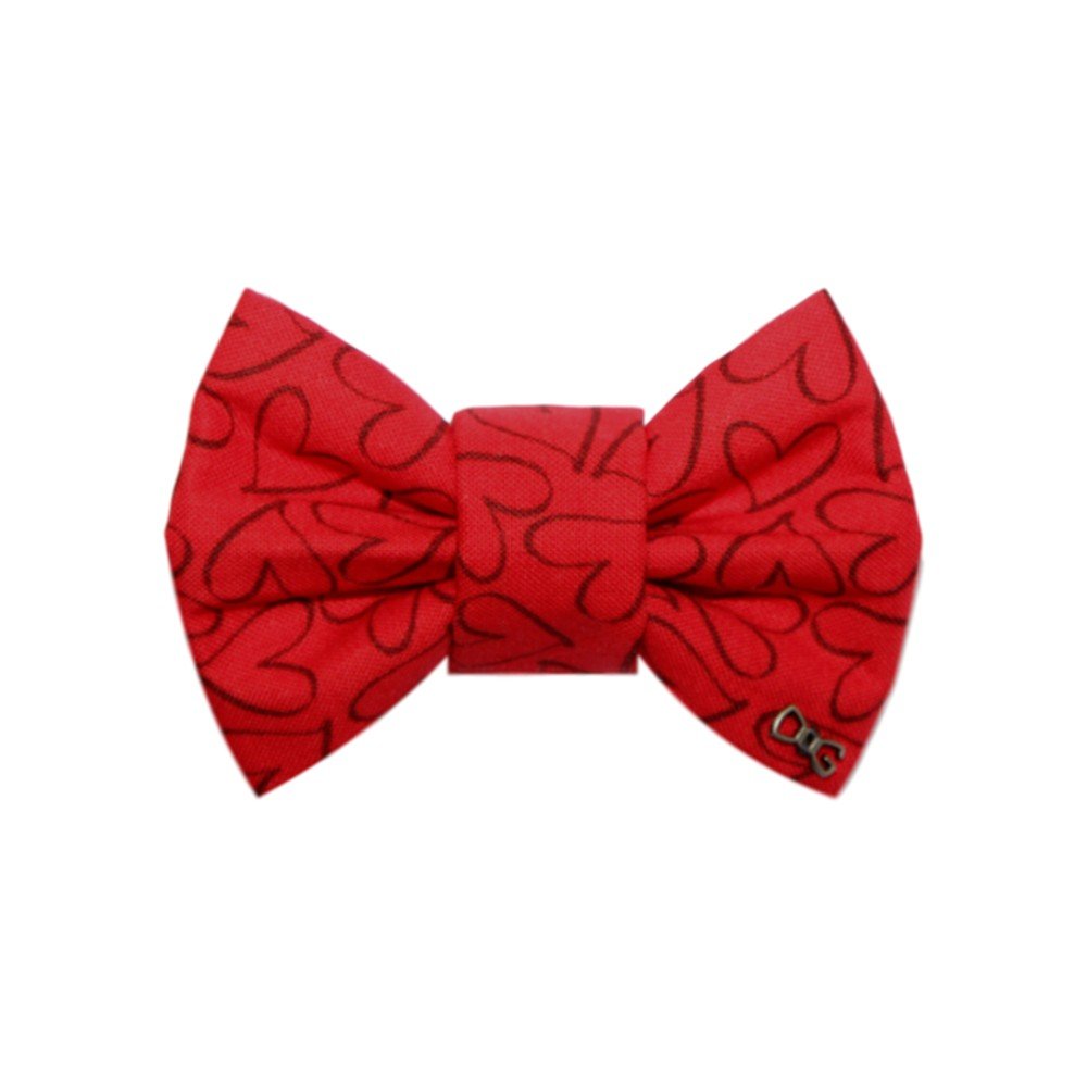 Červený charitativní psí motýlek se srdíčky FUNKY DOG, vel. L v:763850
