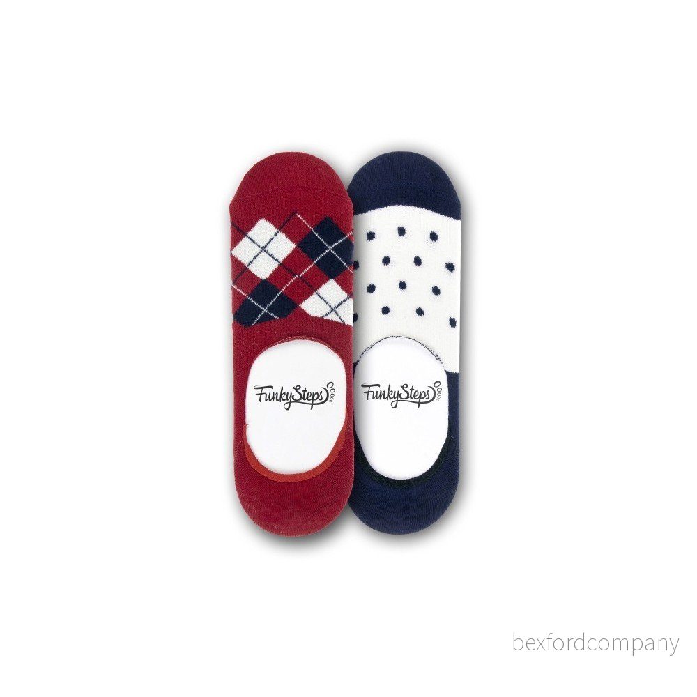 Sada 2 párů nízkých ponožek Funky Steps Dots, velikost 39 – 45 v:1157010