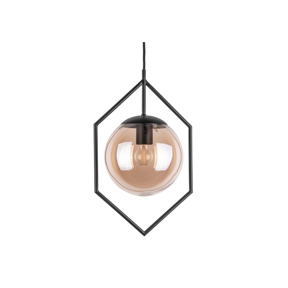 Hnědo-černé závěsné svítidlo Leitmotiv Diamond, výška 42 cm v:1315442