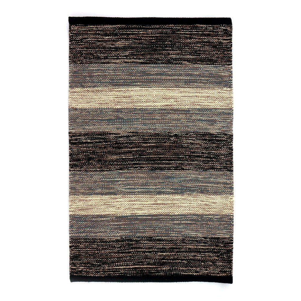 Černo-šedý bavlněný koberec Webtappeti Happy, 55 x 140 cm v:1440921