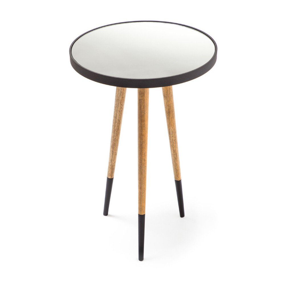 Černo-bílý odkládací stolek 360 Living Merald Schwarz Natural, ⌀ 40,5 cm v:1211388