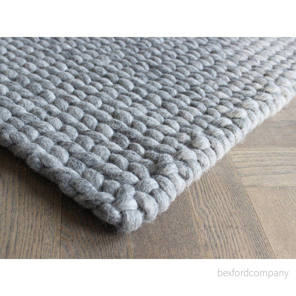 Ocelově šedý pletený vlněný koberec Wooldot Braided Rugs, 170 x 240 cm v:1341007