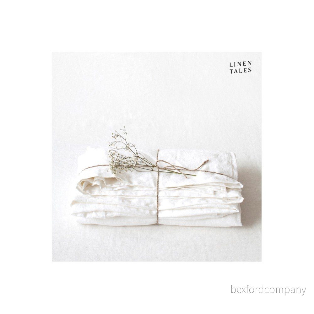 Bílé prostěradlo s příměsí lnu 180x260 cm – Linen Tales v:1687334