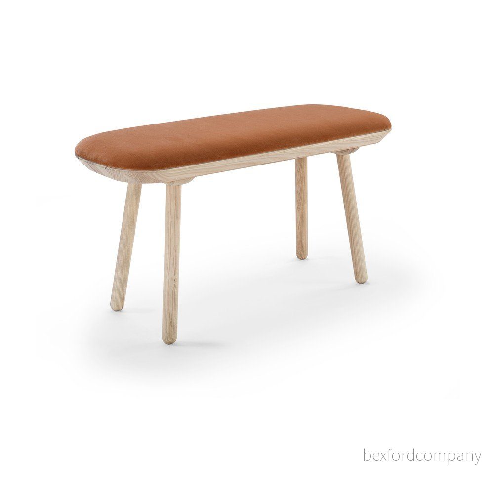 Oranžová sametová lavice EMKO Naïve, 100 cm v:1353603