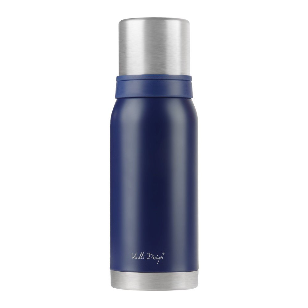 Tmavě modrý cestovní termohrnek Vialli Design Fuori, 1 l v:1372557