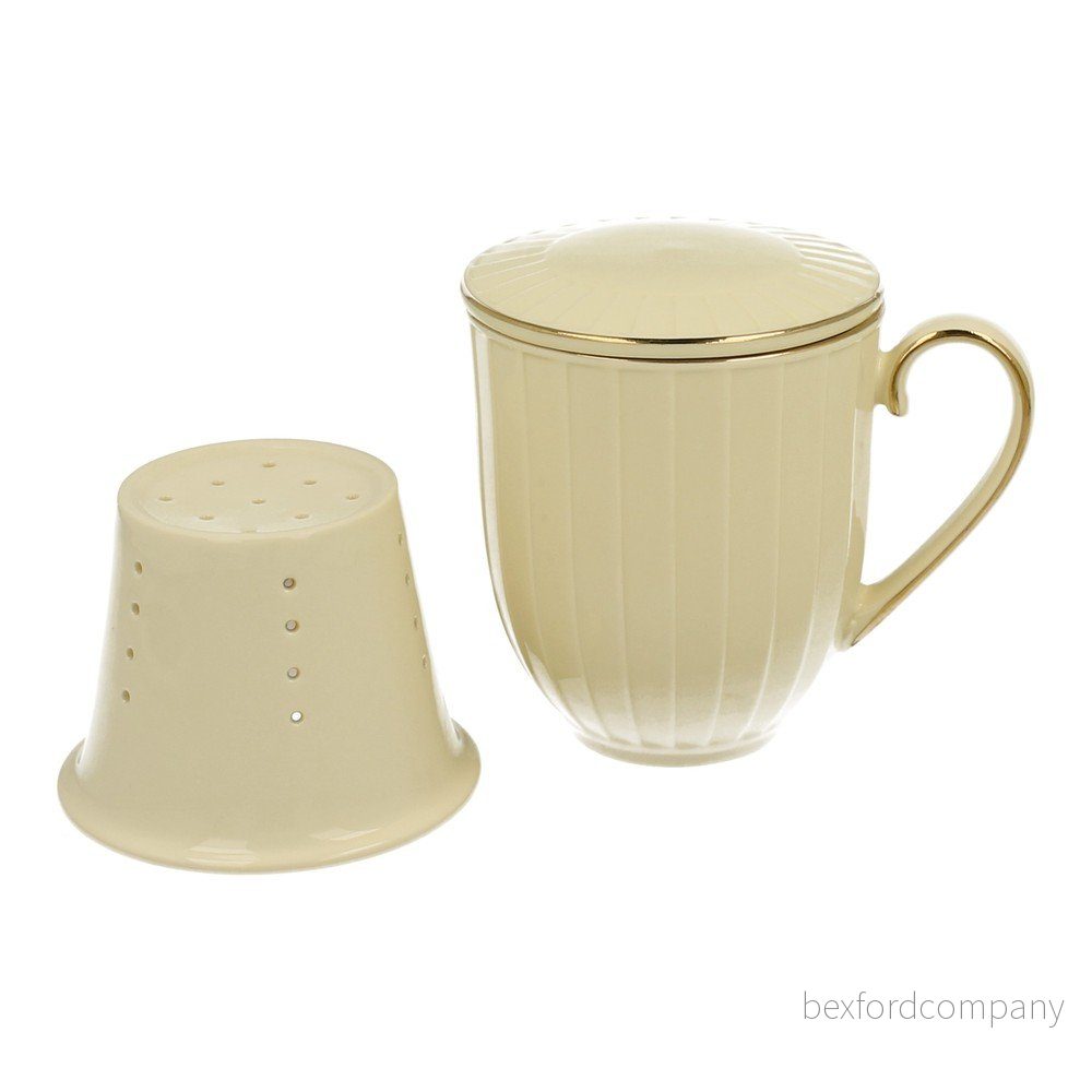 Bílý porcelánový hrnek s porcelánovým sítkem Duo Gift Nina, 400 ml v:1221928