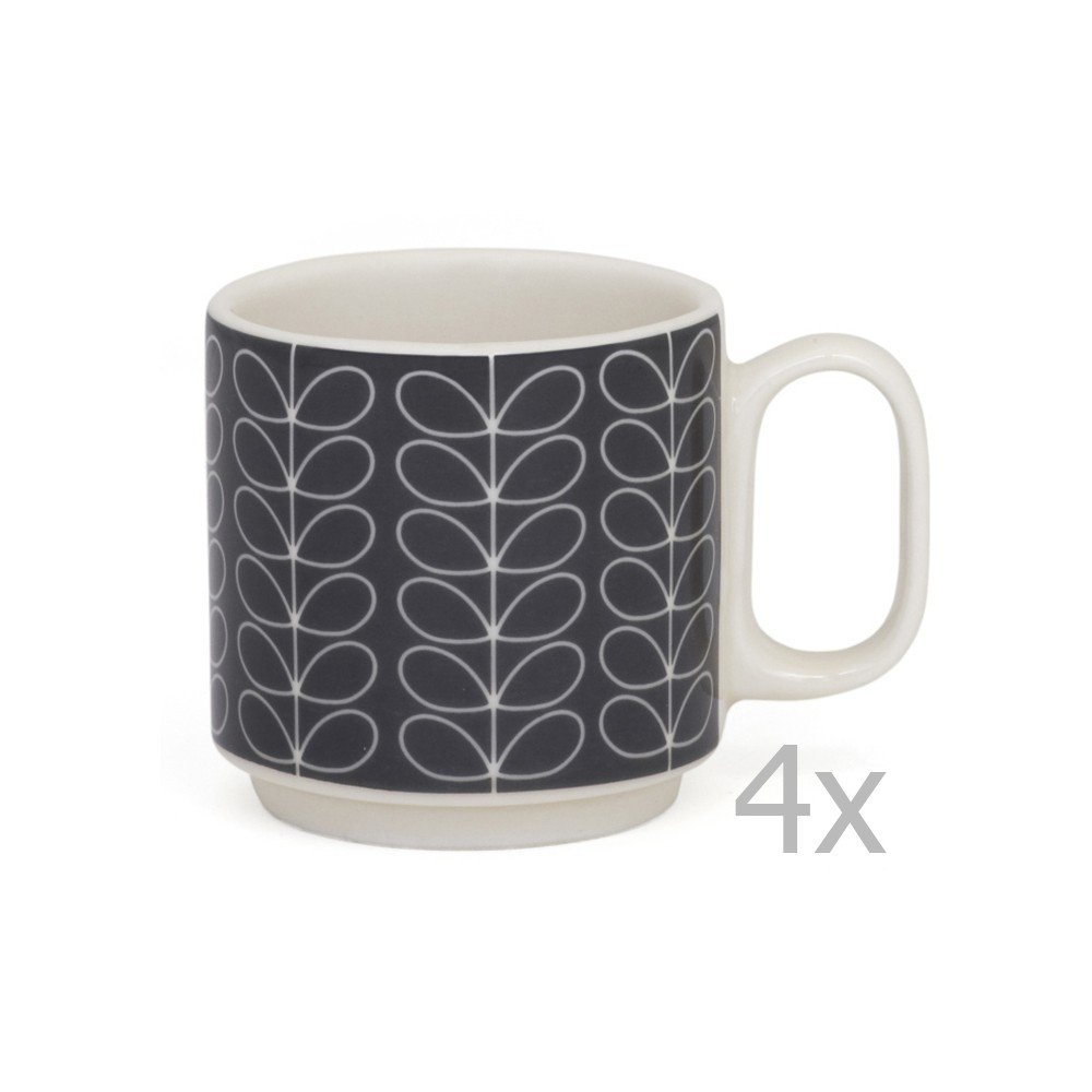 Sada 4 hrnků na espresso Orla Kiely Linear Steam v:891234