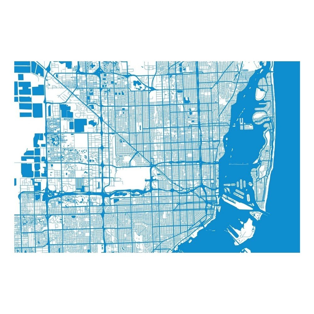 Obraz Homemania Maps Miami, 70 x 100 cm v:959032