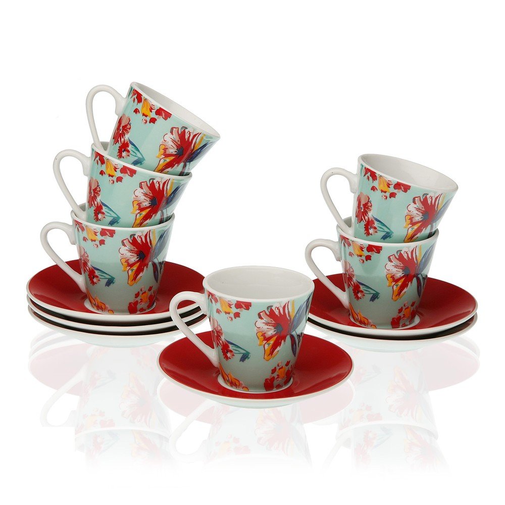 Sada 6 porcelánových šálků s podšálky Versa Paradis v:1214188