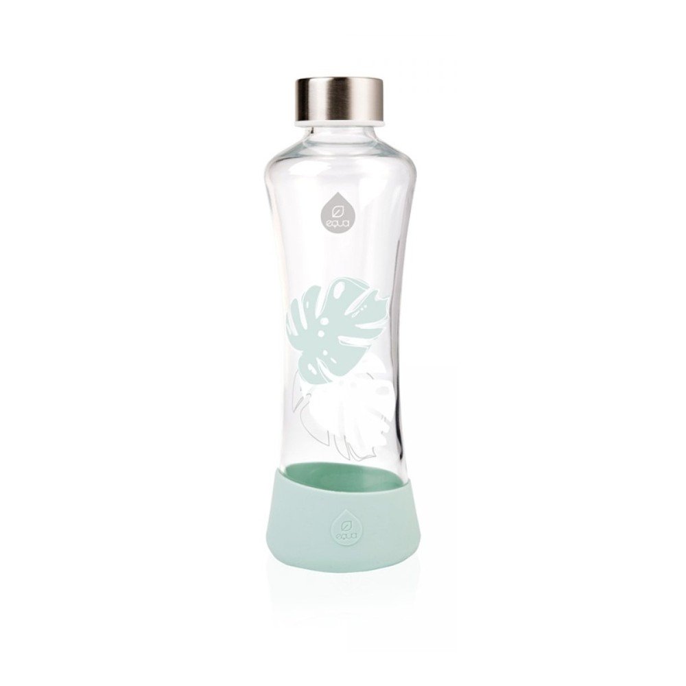 Tyrkysová láhev z borosilikátového skla Equa Urban Jungle Monstera, 550 ml v:1269574