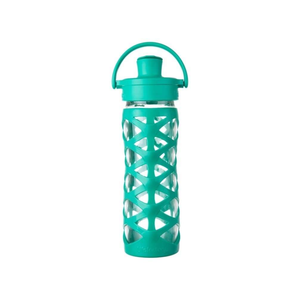Skleněná lahev na vodu se silikonovým chráničem Lifefactory Aquatic Activ, 475 ml v:876982