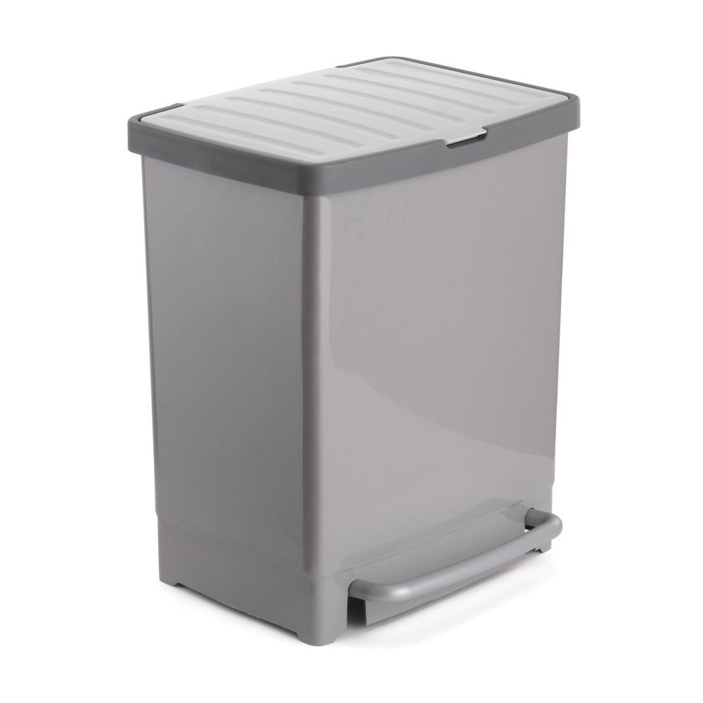 Šedý recyklační pedálový odpadkový koš Ta-Tay Recycling Bin, 17 l + 8 l v:1123104