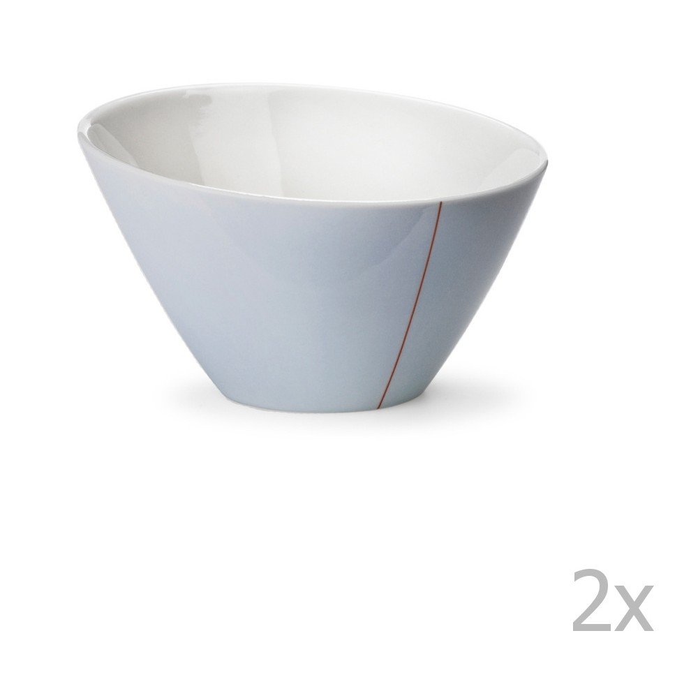 Sada 2 modrých ručně vyráběných mís Anne Black Tilt, ⌀ 26 cm v:920192