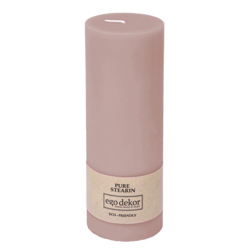 Pudrově růžová svíčka Eco candles by Ego dekor Friendly, doba hoření 60 h v:1352069