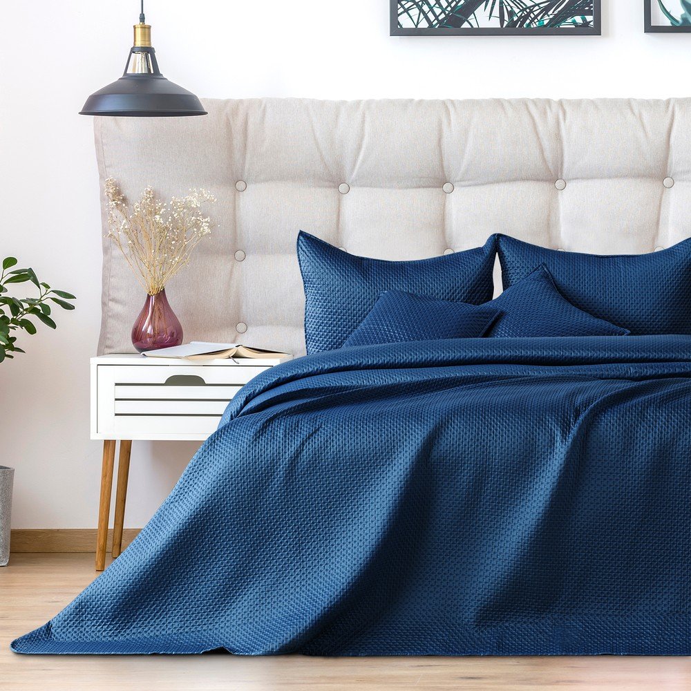 Modrý přehoz na jednolůžko DecoKing Carmen, 210 x 170 cm v:1362865