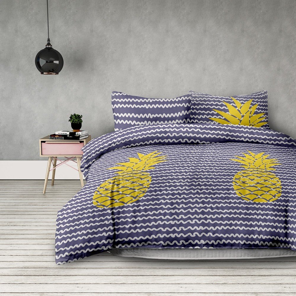 Povlečení z mikrovlákna na jednolůžko AmeliaHome Pineapple, 155 x 220 cm v:1189804