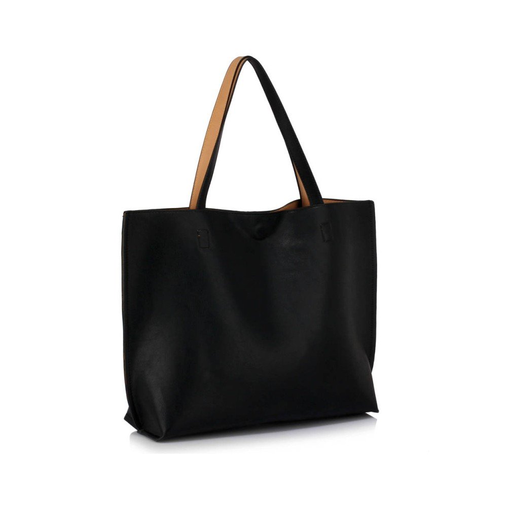 Béžovočerná oboustranná kabelka L&S Bags Lumia v:848602
