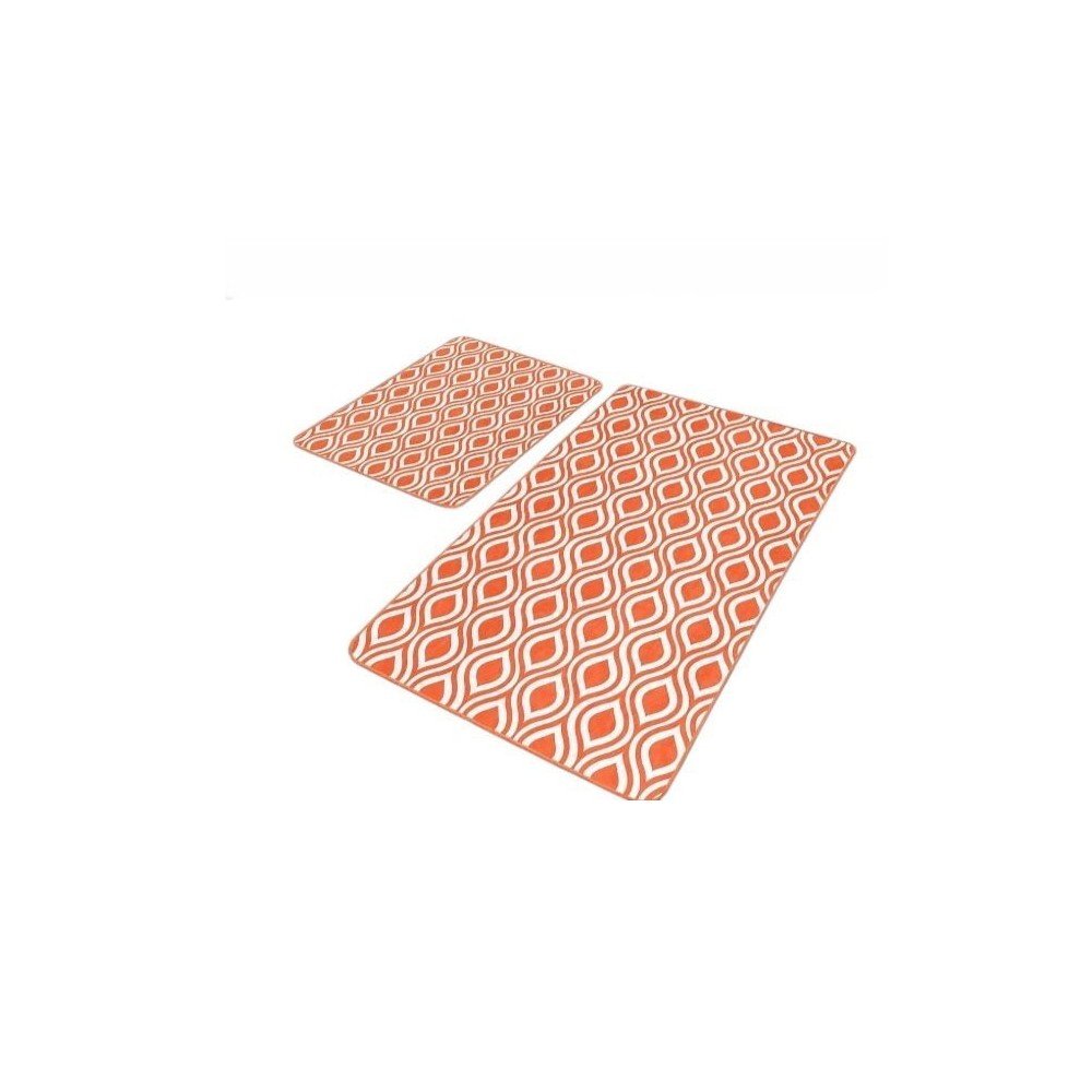 Oranžové sametové koupelnové předložky v sadě 2 ks 60x100 cm – Mila Home v:1769060