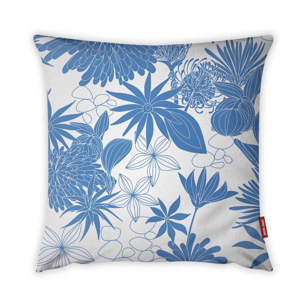 Modro-bílý povlak na polštář Vitaus Jungle Verde, 43 x 43 cm v:1116788
