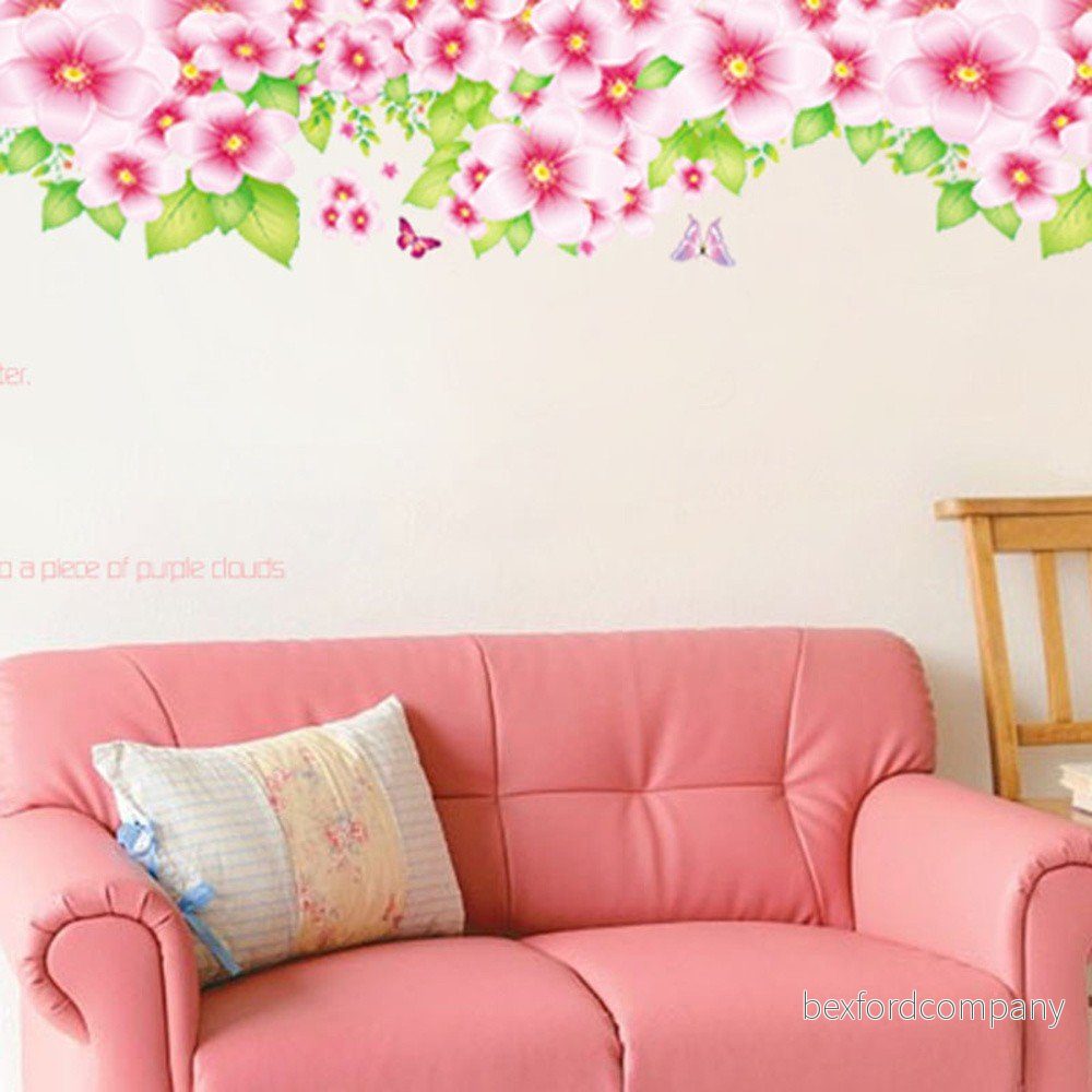 Samolepka Ambiance Hedge And Pink Flowers v:817494