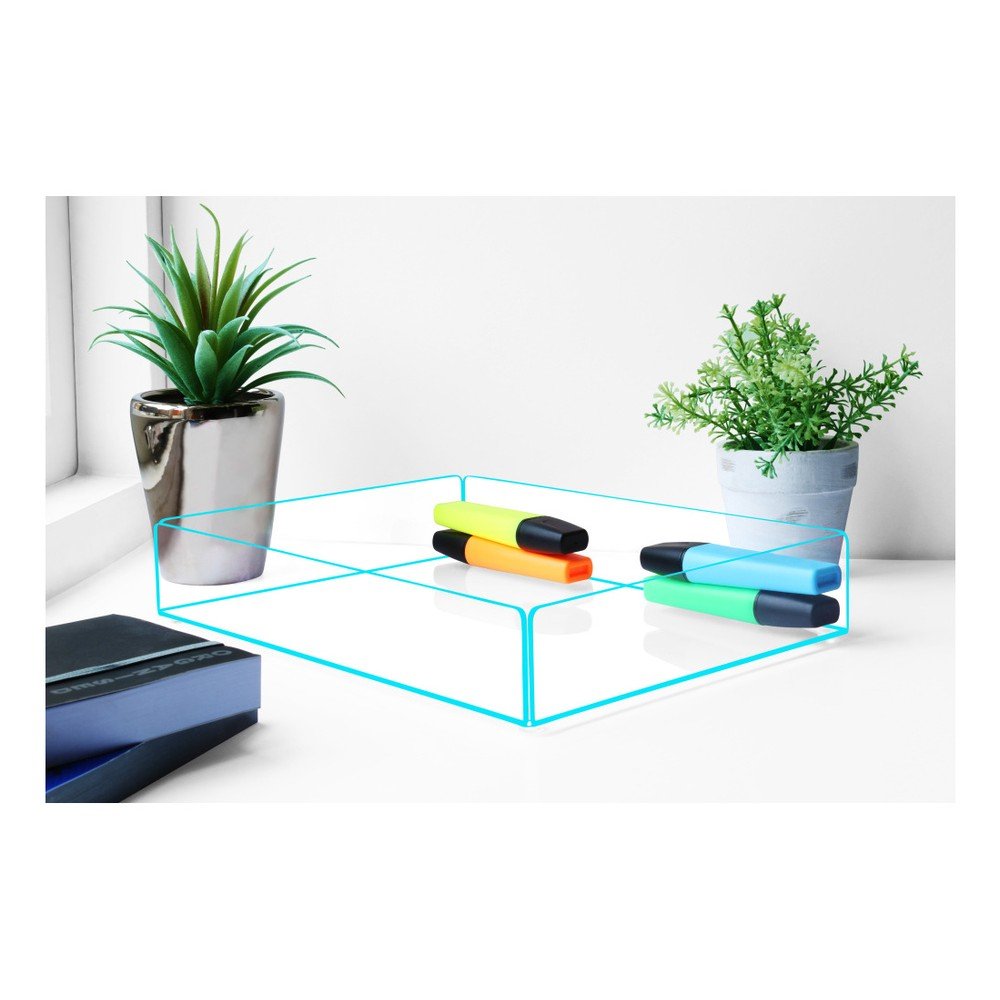Úložný box s modrými hranami Lund London Flash Tidy, 27 x 20 cm v:875280