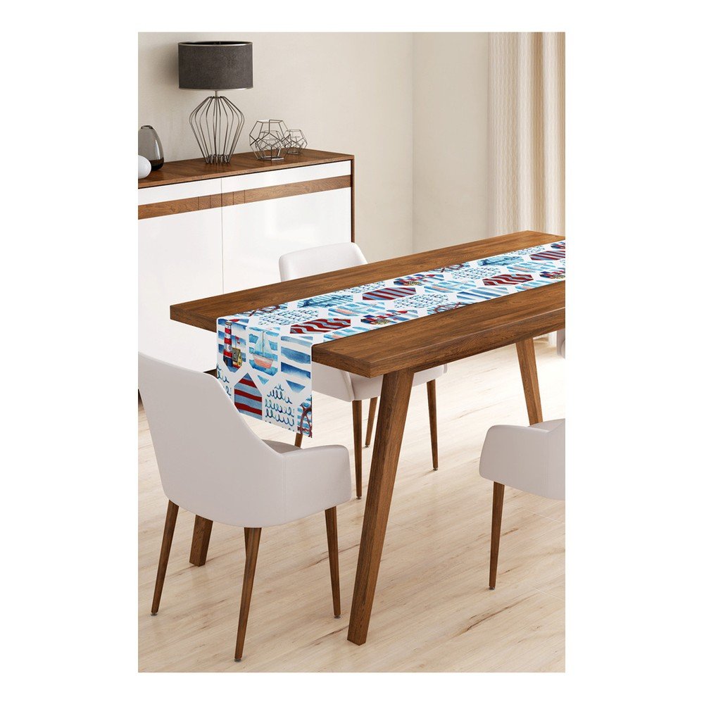 Běhoun na stůl z mikrovlákna Minimalist Cushion Covers Navy Life, 45 x 145 cm v:1294348