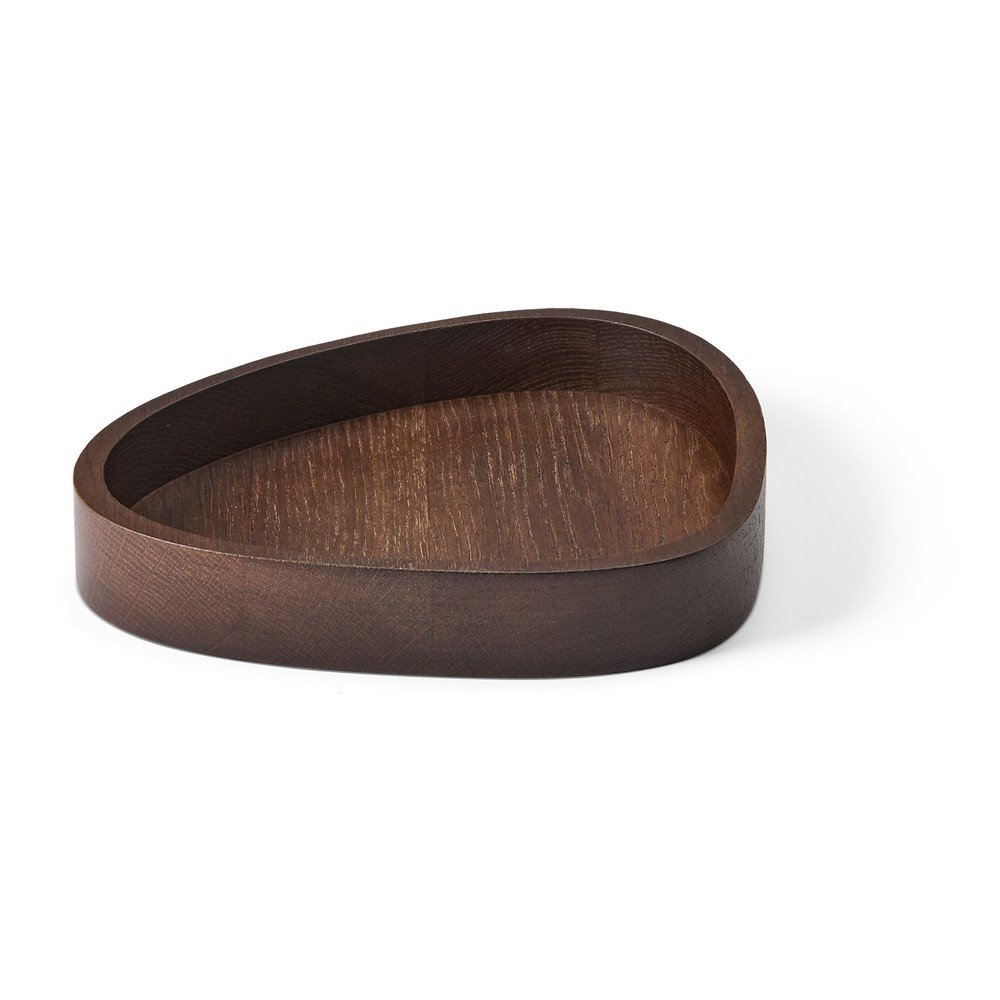 Hnědý dekorativní dřevěný úložný box 18x16x3 cm Curve M – LIND DNA v:1788130