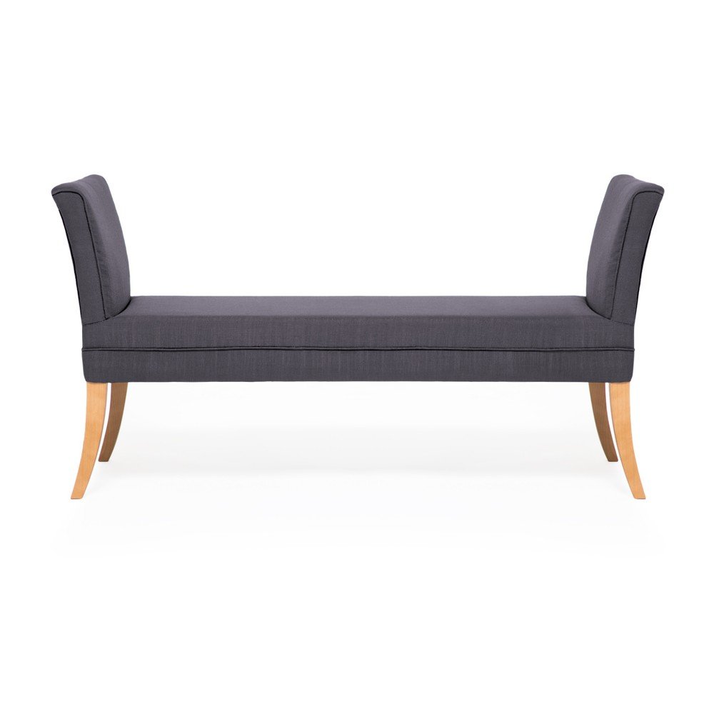 Tmavě modrá lavice Vivonita Selma Linen, 130 x 67 cm v:1099052