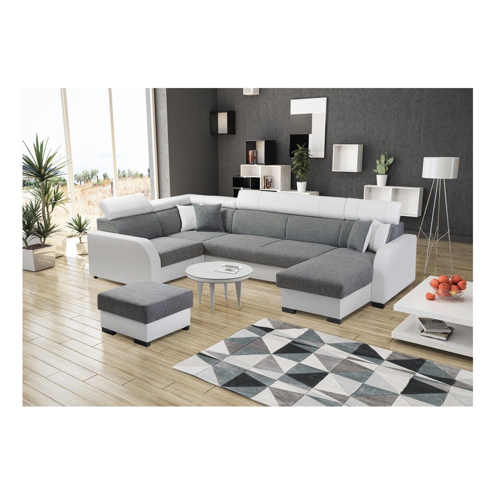 Šedobílá rozkládací pohovka Mars Deco U v:816282