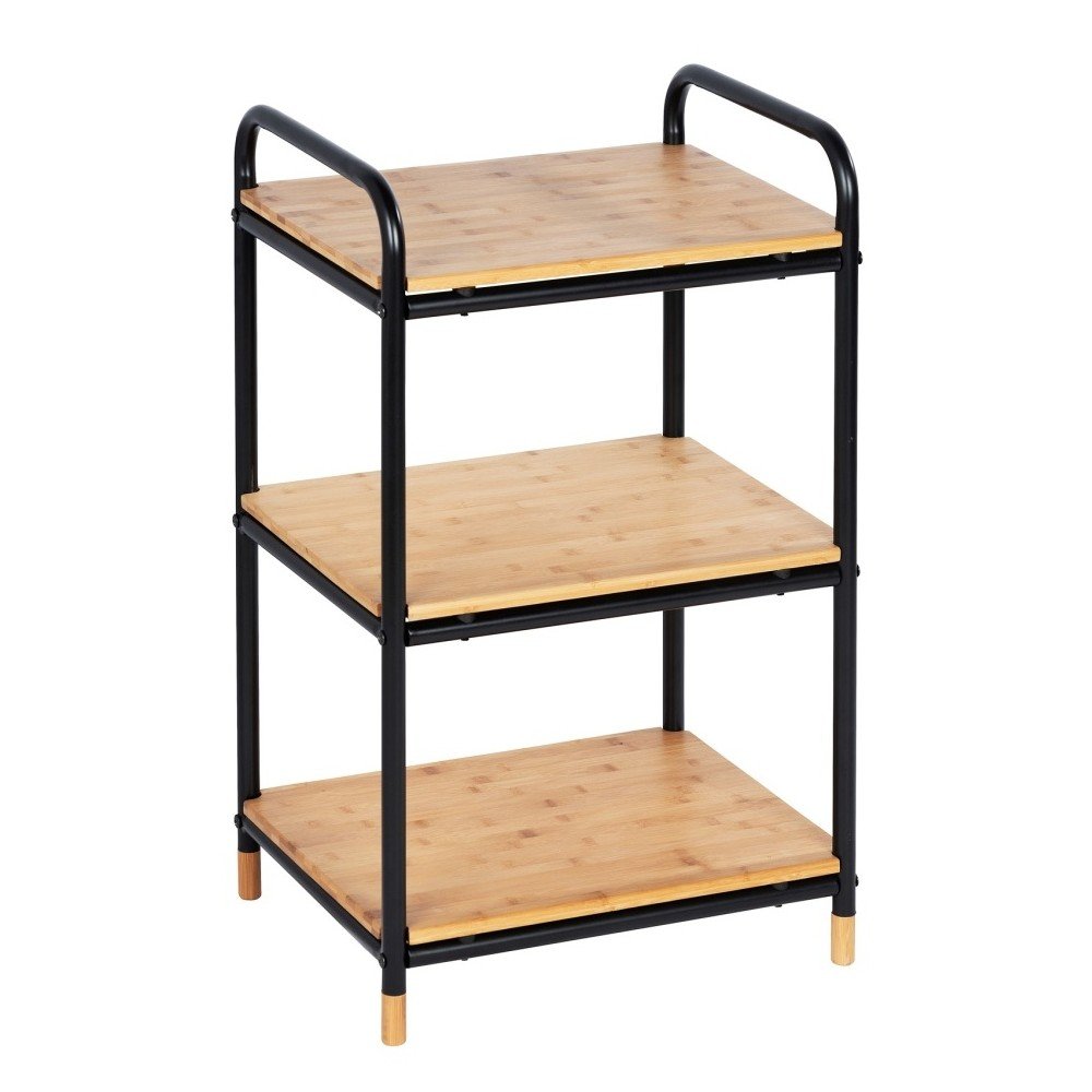 Kovový koupelnový regál v černo-přírodní barvě 42x69 cm Loft – Wenko v:1221540