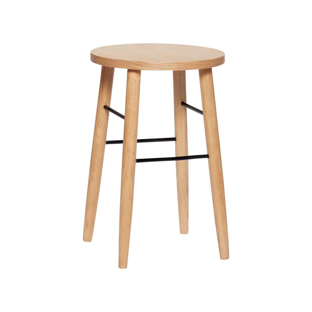 Barová stolička z dubového dřeva Hübsch Oak Bar Stool, výška 52 cm v:1260048 Barová stolička z dubového dřeva Hübsch Oak Bar Stool, výška 52 cm v:1260048