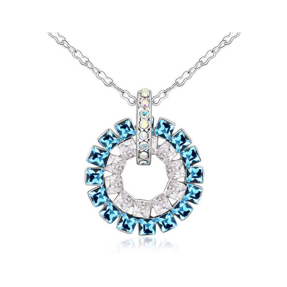 Náhrdelník s modrými krystaly Swarovski Elements Crystals a bílým zlatem Sparkle v:1169534