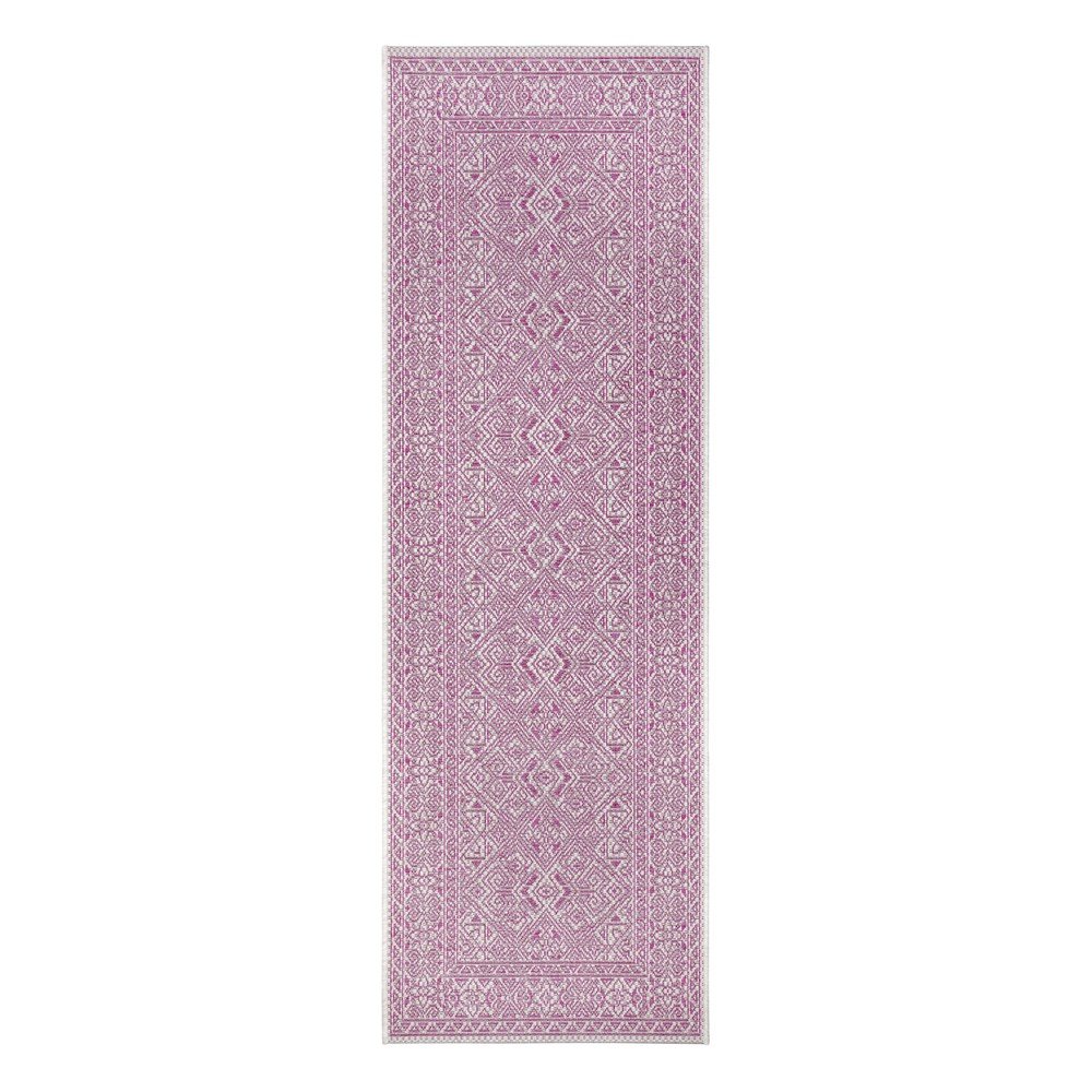Fialovo-béžový venkovní běhoun NORTHRUGS Cuadrado, 70 x 300 cm v:1425029