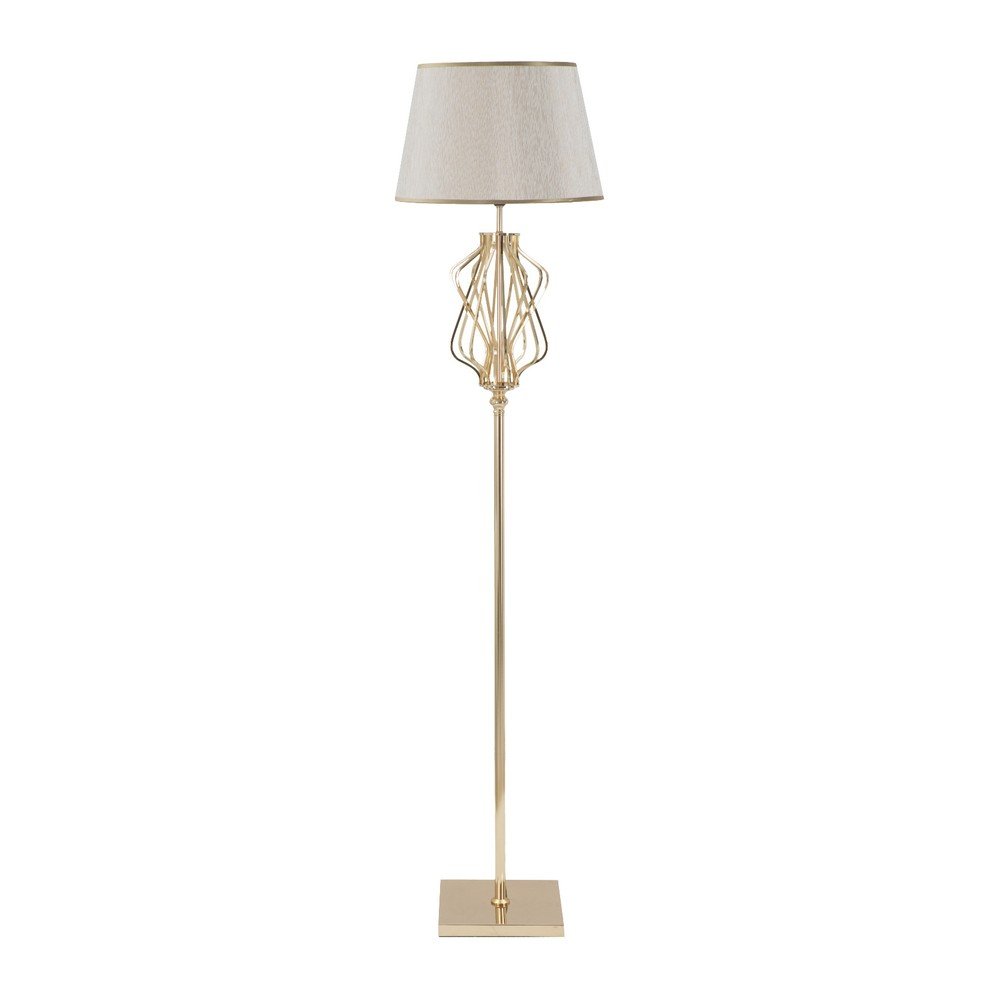 Bílá stojací lampa s konstrukcí ve zlaté barvě Mauro Ferretti Glam v:1177622