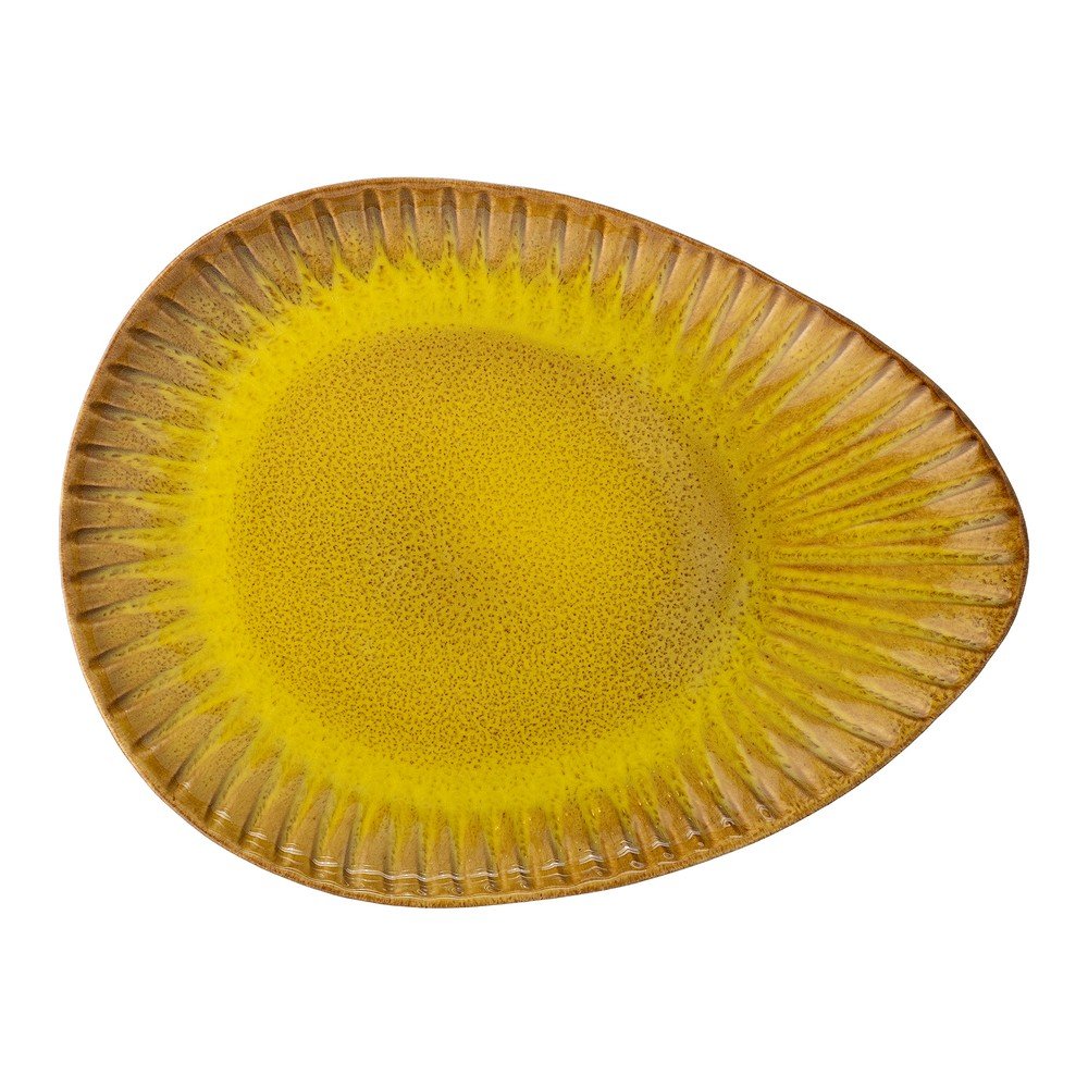 Žlutý servírovací talíř z kameniny Bloomingville Cala, 34 x 25,5 cm v:1344963