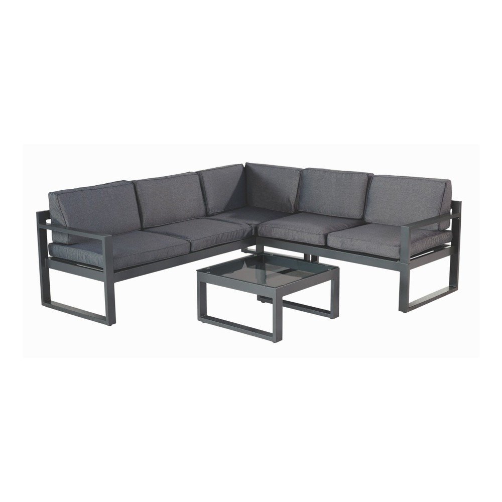 Tmavě šedý hliníkový zahradní lounge set pro 4 Perpignan – Hartman v:1232758