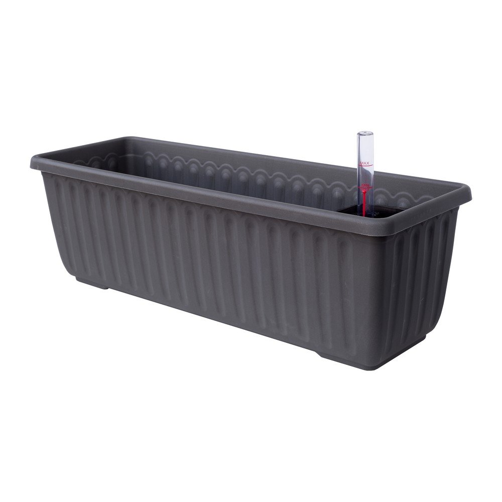 Antracitově šedý samozavlažovací truhlík, délka 80 cm Siesta v:1422737