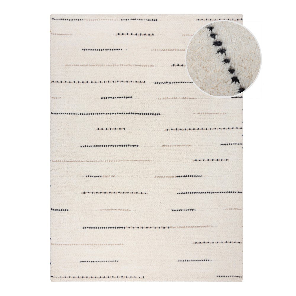 Krémový ručně tkaný vlněný koberec 200x290 cm Dottie Linear – Flair Rugs v:1687944