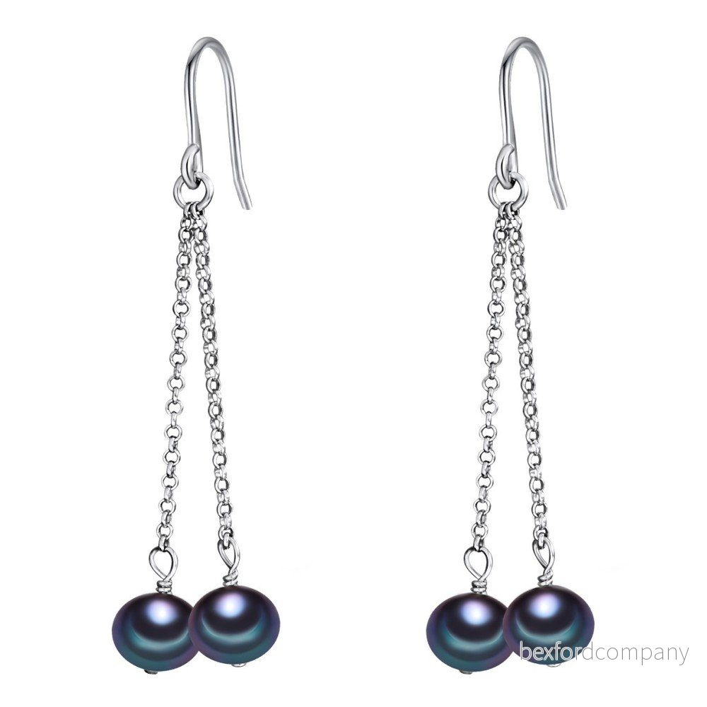 Modré perlové visací náušnice Chakra Pearls v:743822