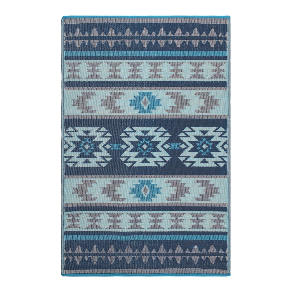 Modrý oboustranný venkovní koberec z recyklovaného plastu Fab Hab Cusco Blue, 90 x 150 cm v:1328744
