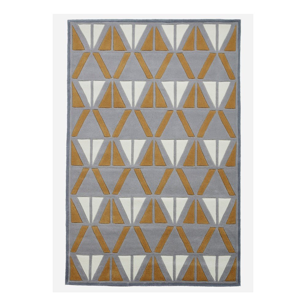 Šedo-žlutý ručně tuftovaný koberec Think Rugs Hong Kong Barma Grey & Yellow, 150 x 230 cm v:1172490