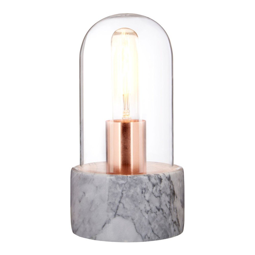 Šedá mramorová stolní lampa se skleněným poklopem Premier Housewares v:1056422