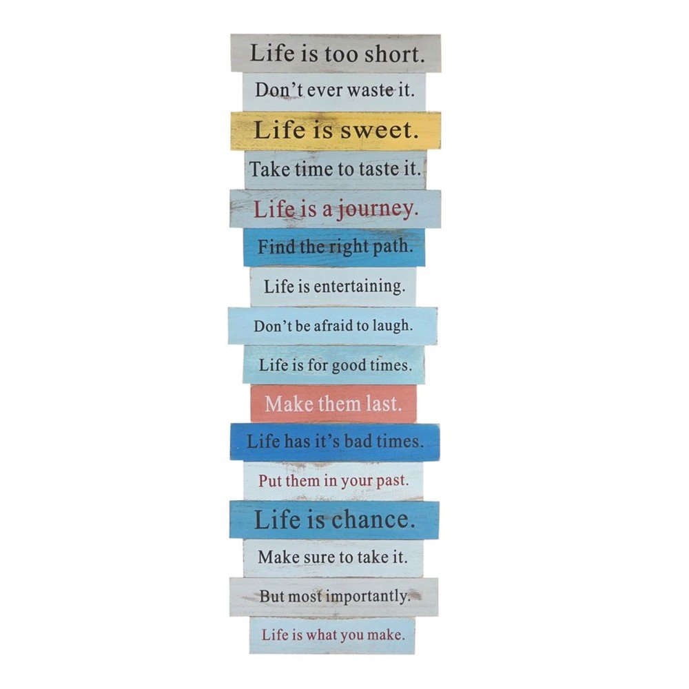 Dřevěná nástěnná dekorace Mendler Shabby Life Is Too Short v:702508