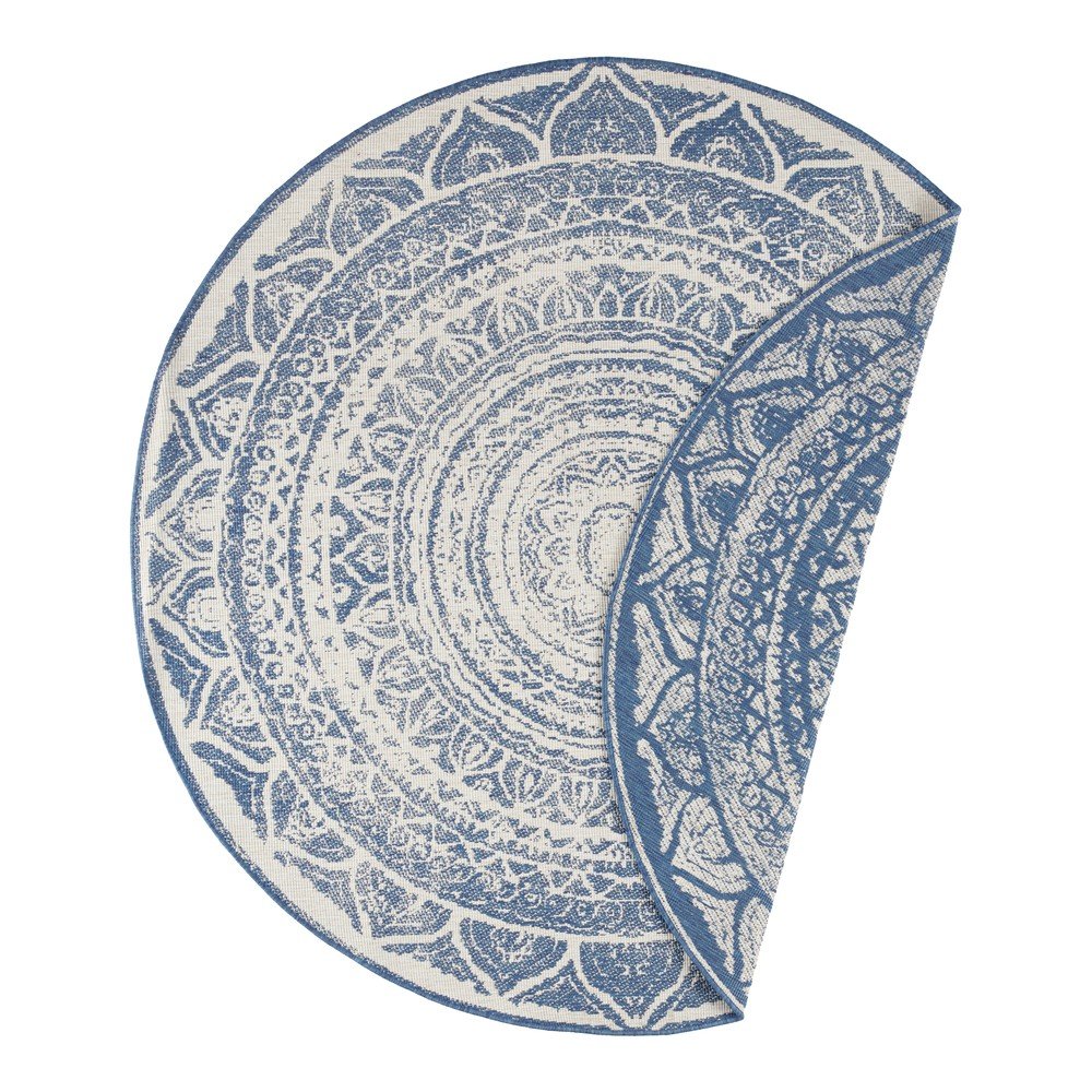 Modro-krémový venkovní koberec NORTHRUGS Siruma, ø 140 cm v:1337639